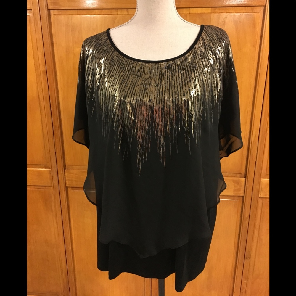 Festive black and gold top